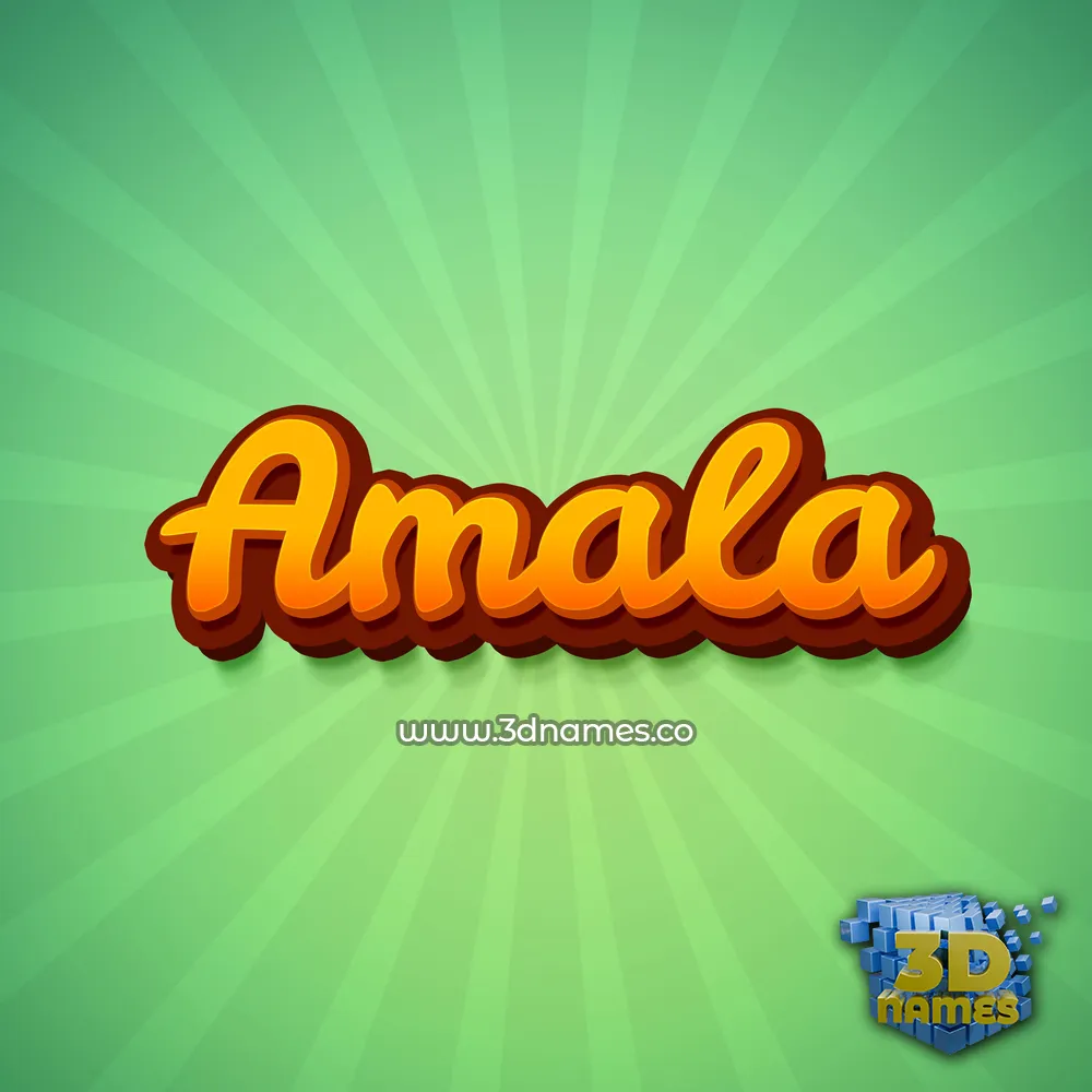 amala in Green Rays style - 3D name wallpaper