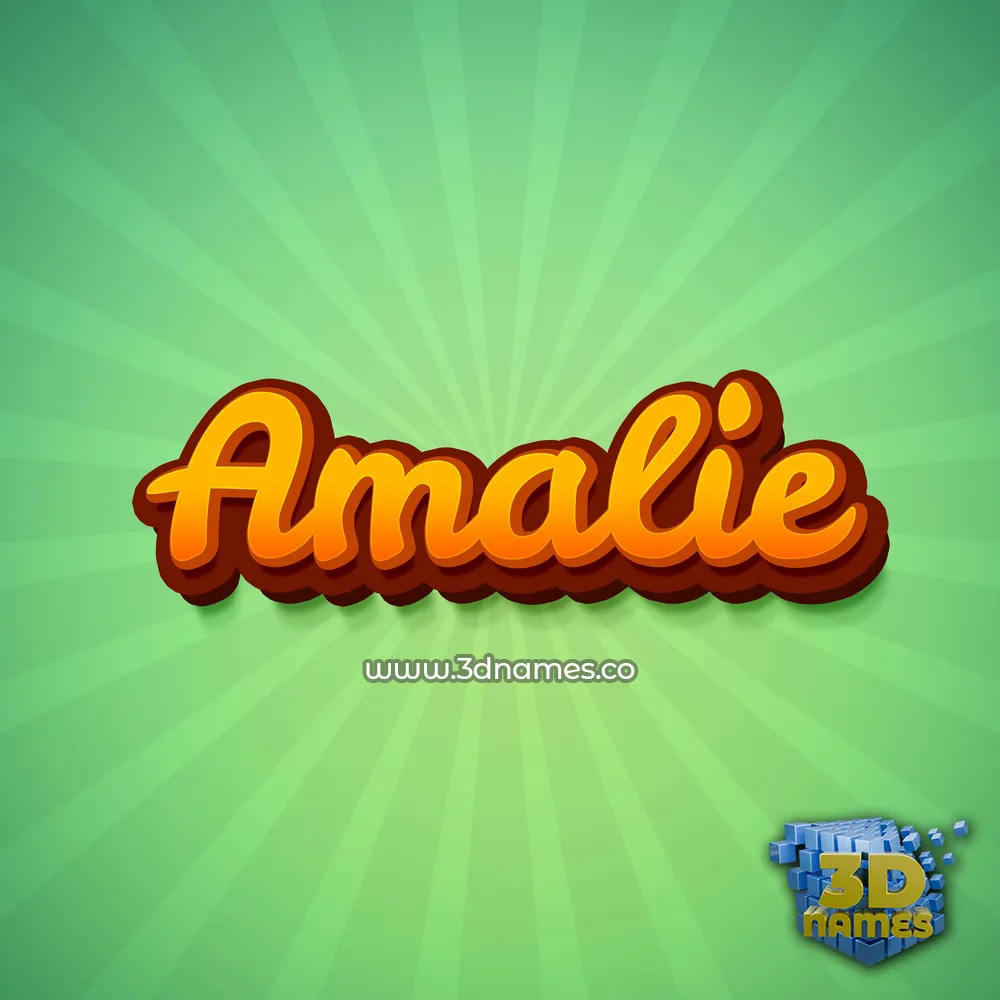 amalie in Green Rays style - 3D name wallpaper