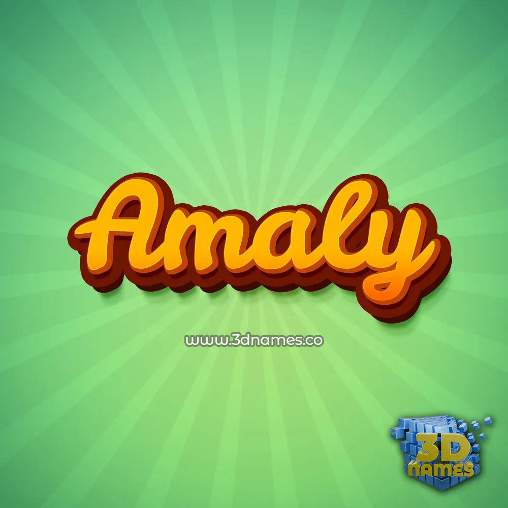 amaly in Green Rays style - 3D name wallpaper