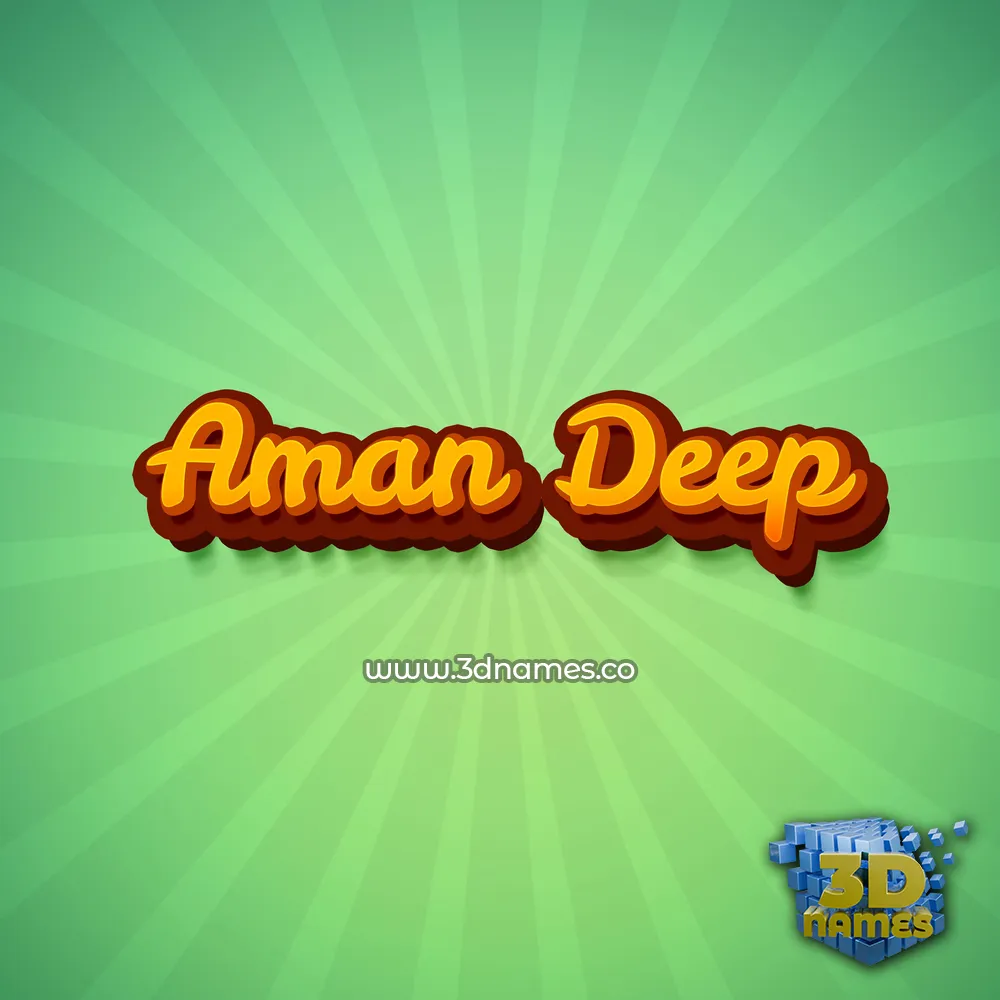 aman deep in Green Rays style - 3D name wallpaper