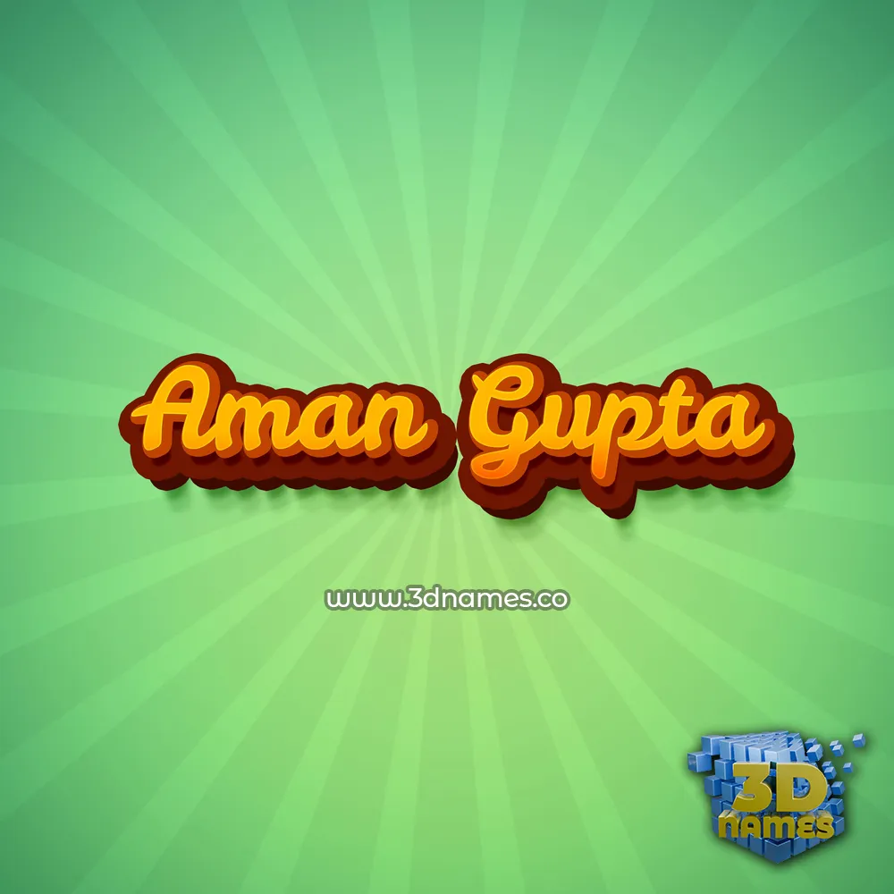 aman gupta in Green Rays style - 3D name wallpaper