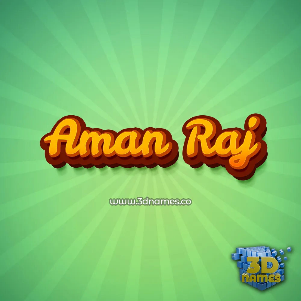 aman raj in Green Rays style - 3D name wallpaper