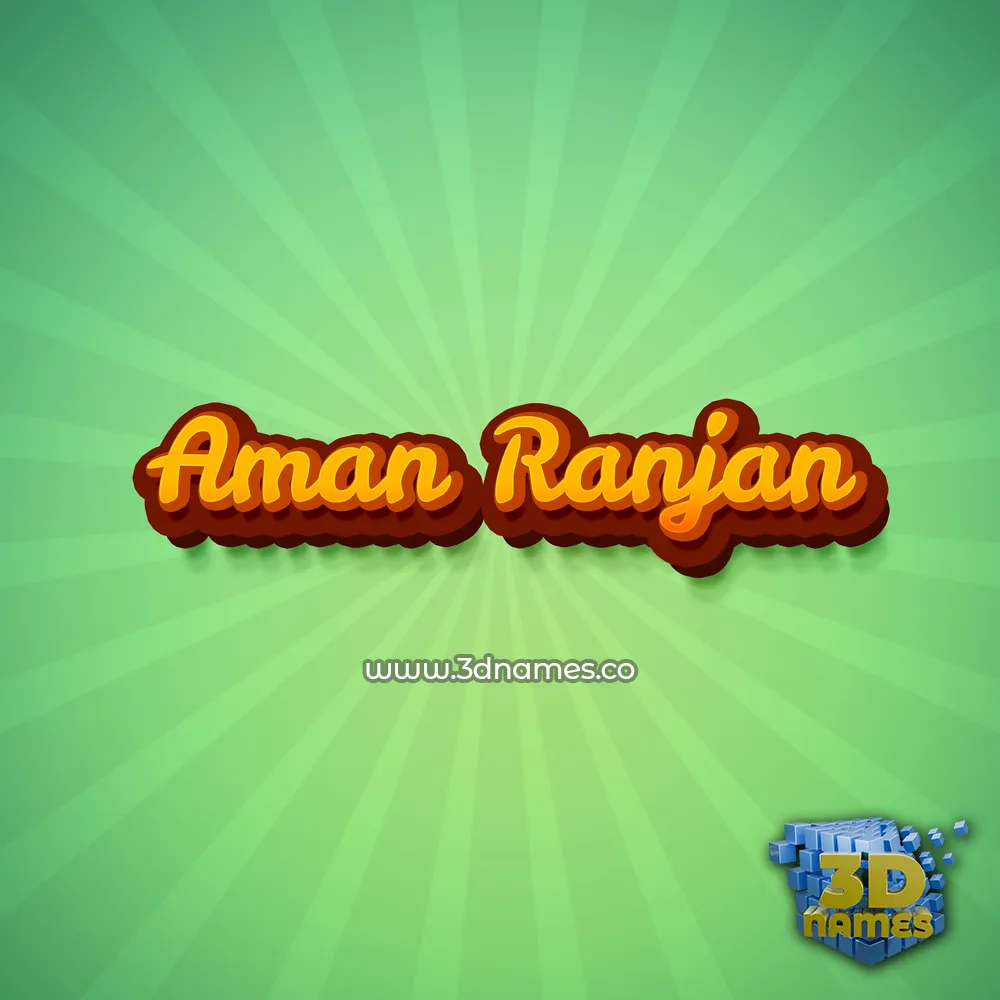 aman ranjan in Green Rays style - 3D name wallpaper