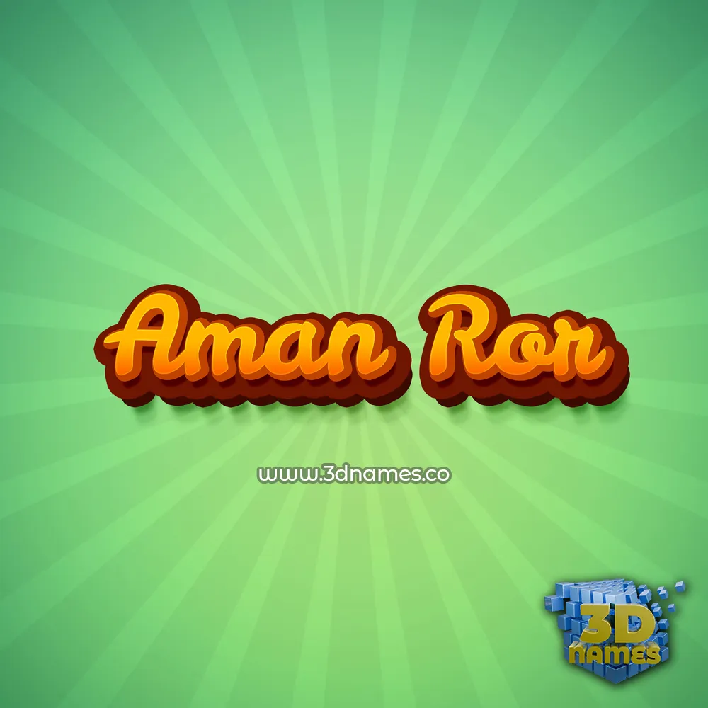 aman ror in Green Rays style - 3D name wallpaper