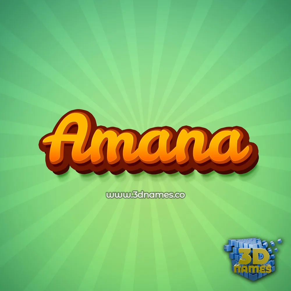 amana in Green Rays style - 3D name wallpaper