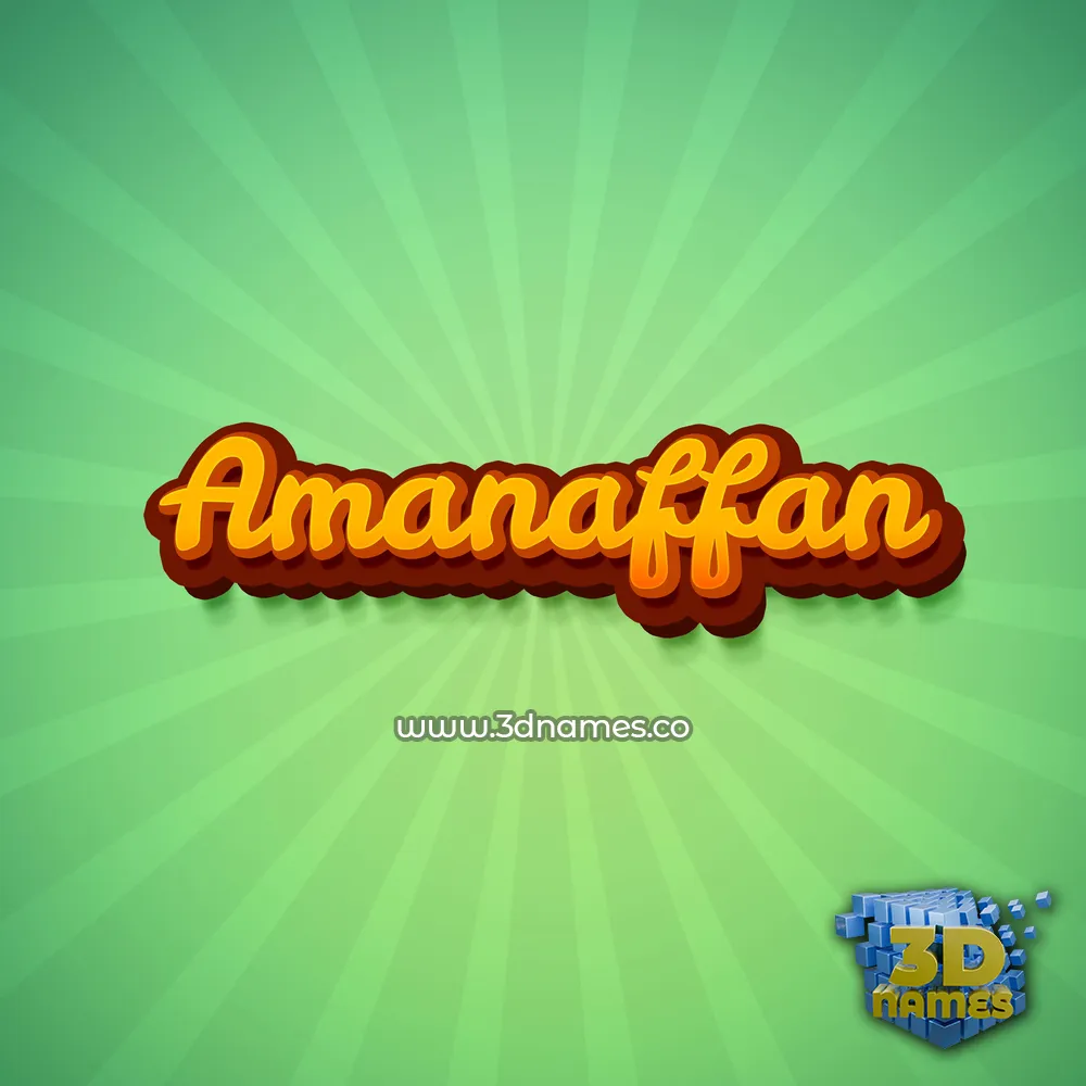 amanaffan in Green Rays style - 3D name wallpaper