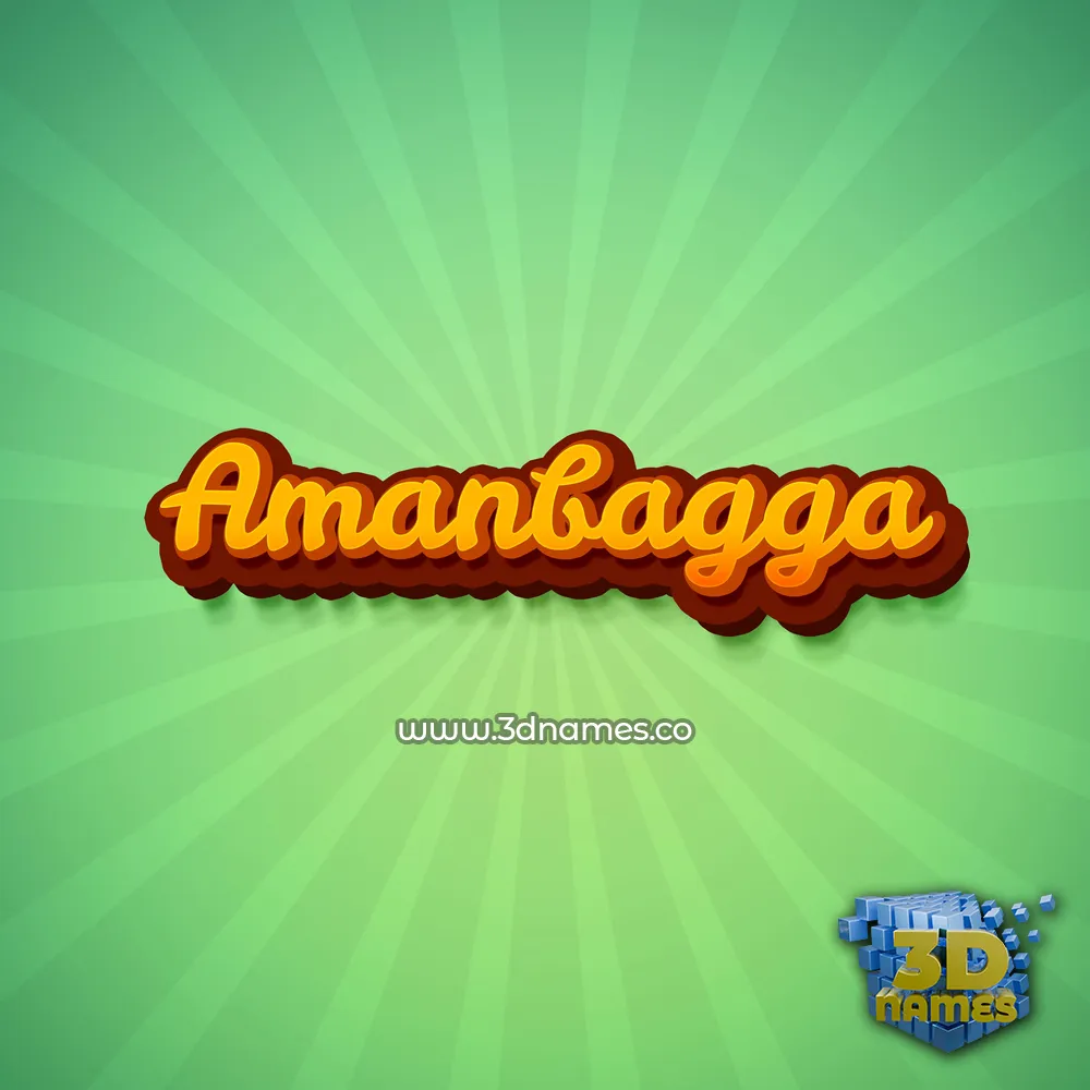 amanbagga in Green Rays style - 3D name wallpaper