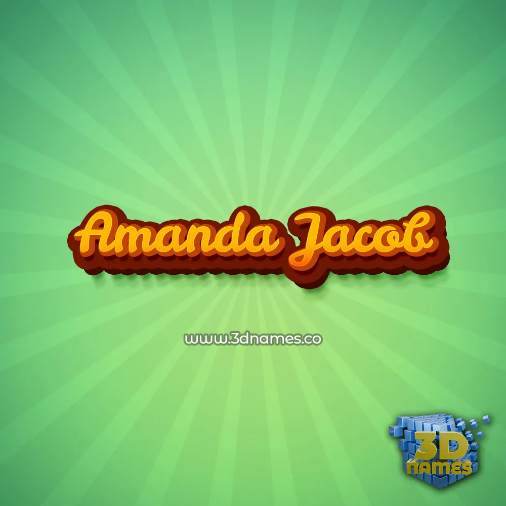 amanda jacob in Green Rays style - 3D name wallpaper