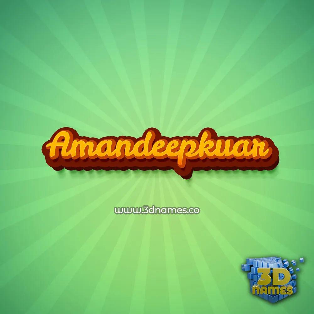 amandeepkuar in Green Rays style - 3D name wallpaper