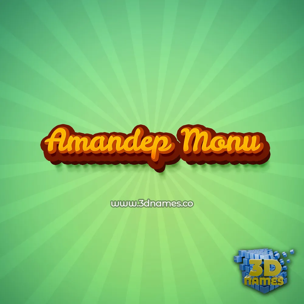 amandep monu in Green Rays style - 3D name wallpaper