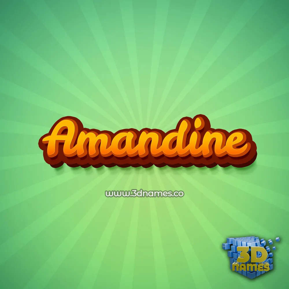 amandine in Green Rays style - 3D name wallpaper
