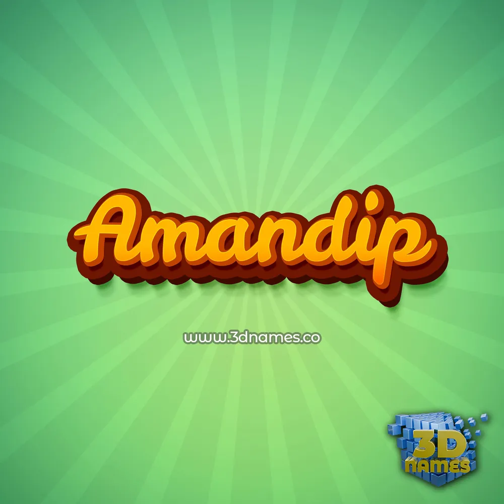 amandip in Green Rays style - 3D name wallpaper