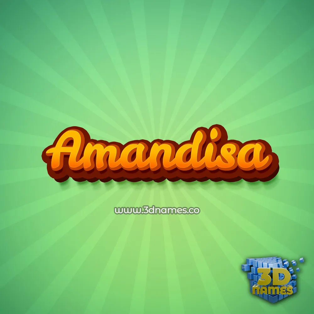 amandisa in Green Rays style - 3D name wallpaper