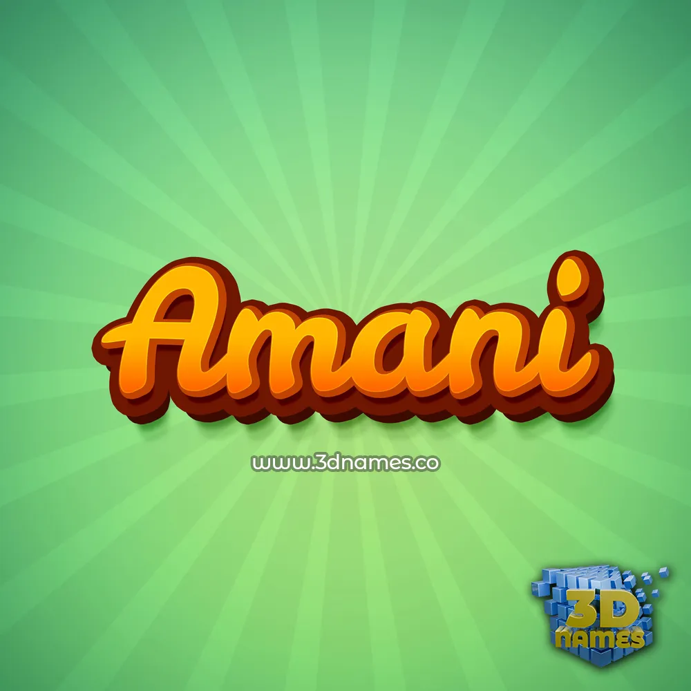 amani in Green Rays style - 3D name wallpaper