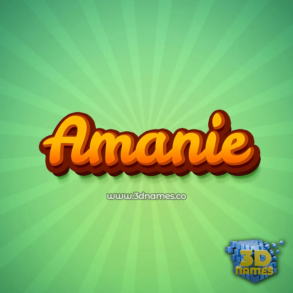 amanie in Green Rays style - 3D name wallpaper