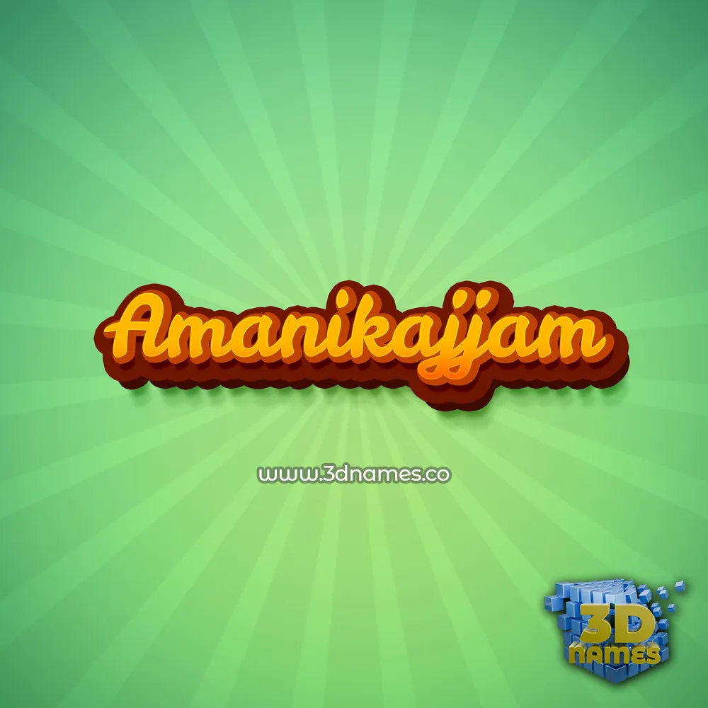 amanikajjam in Green Rays style - 3D name wallpaper
