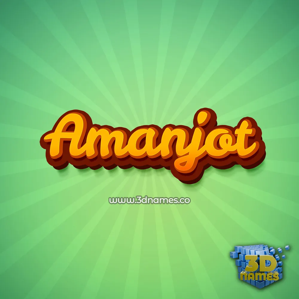 amanjot in Green Rays style - 3D name wallpaper