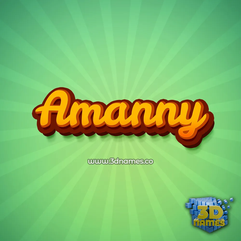 amanny in Green Rays style - 3D name wallpaper