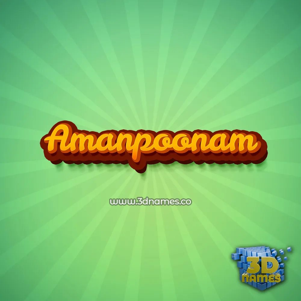 amanpoonam in Green Rays style - 3D name wallpaper