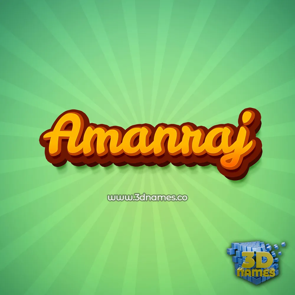 amanraj in Green Rays style - 3D name wallpaper