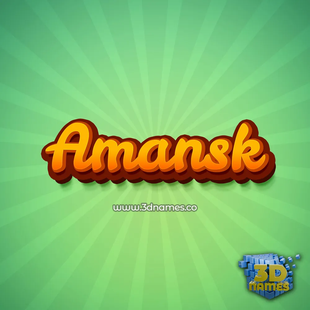 amansk in Green Rays style - 3D name wallpaper