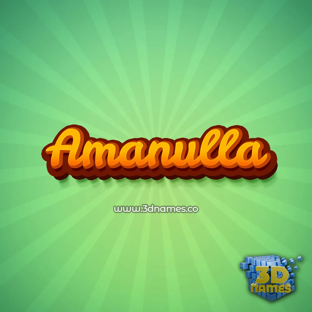 amanulla in Green Rays style - 3D name wallpaper