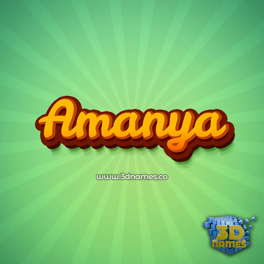 amanya in Green Rays style - 3D name wallpaper