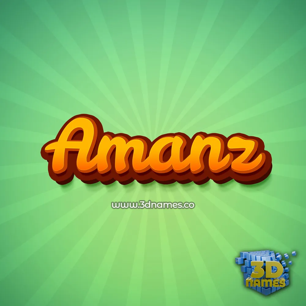 amanz in Green Rays style - 3D name wallpaper