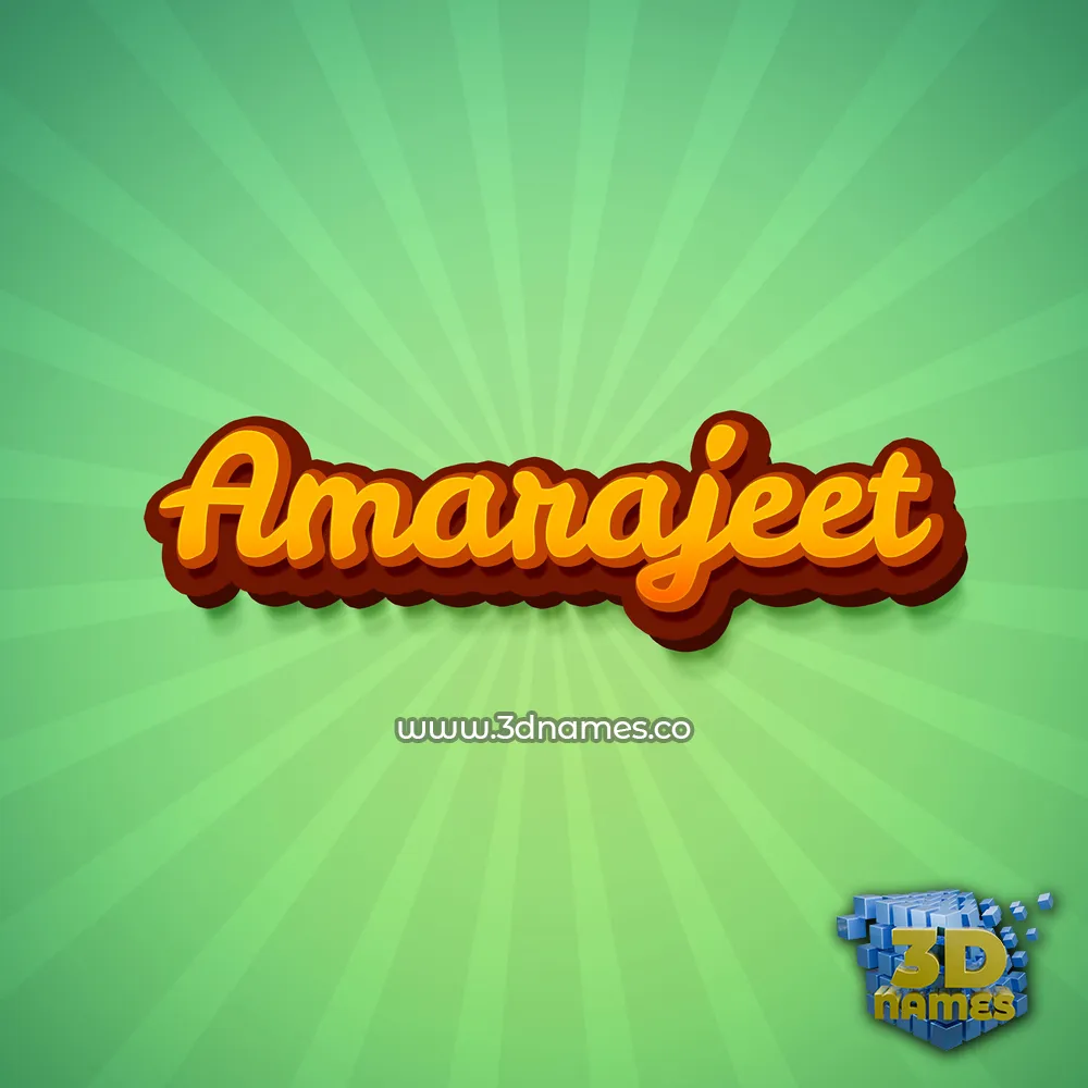 amarajeet in Green Rays style - 3D name wallpaper