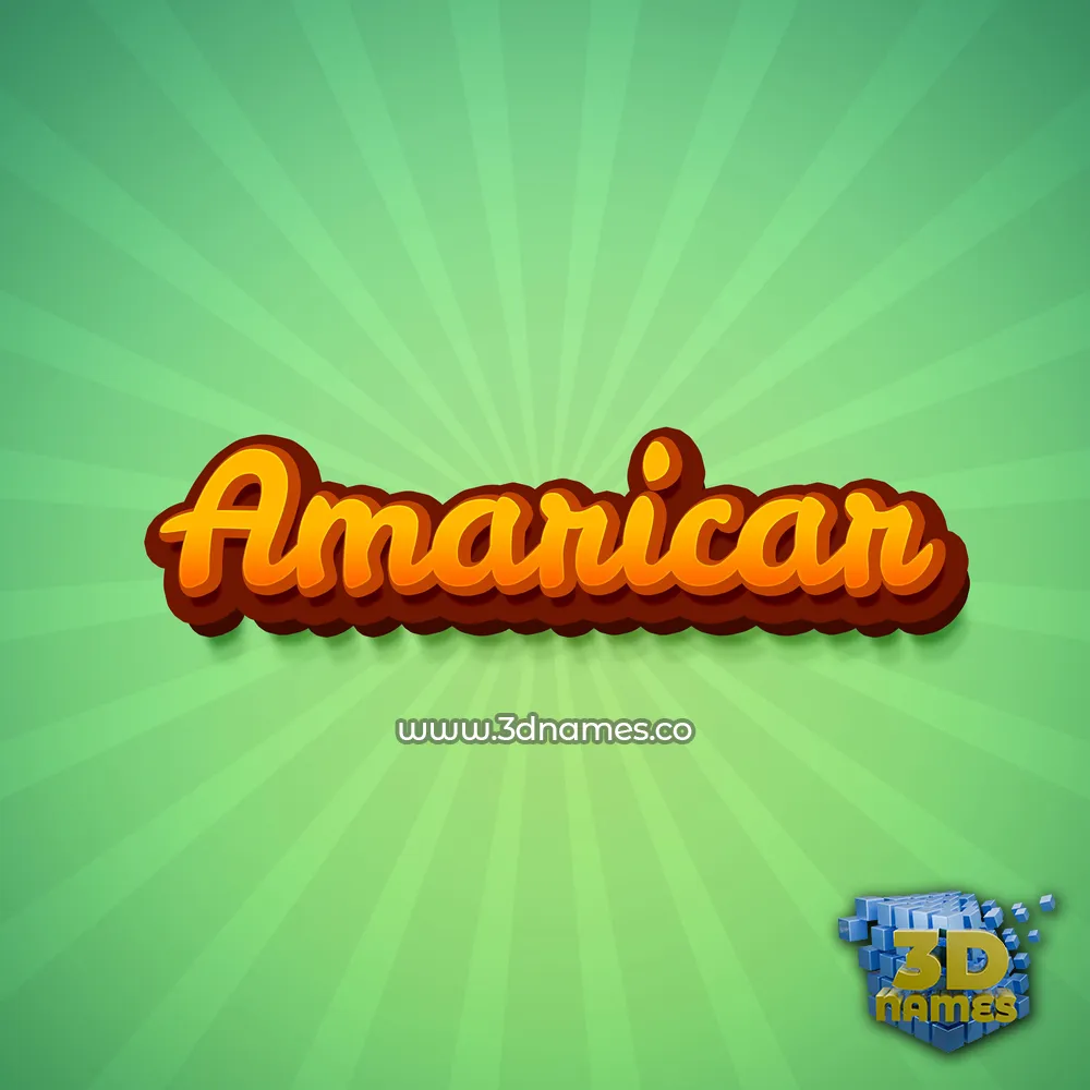 amaricar in Green Rays style - 3D name wallpaper