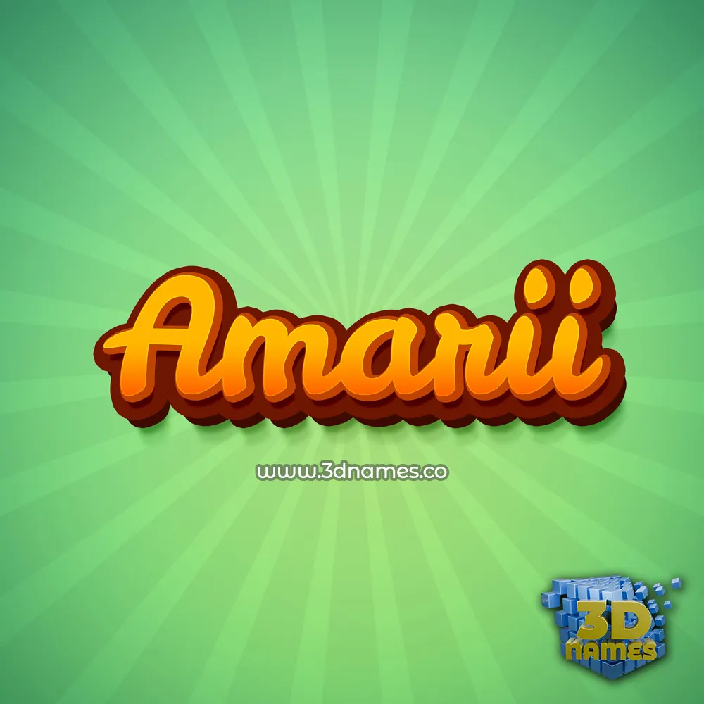 amarii in Green Rays style - 3D name wallpaper