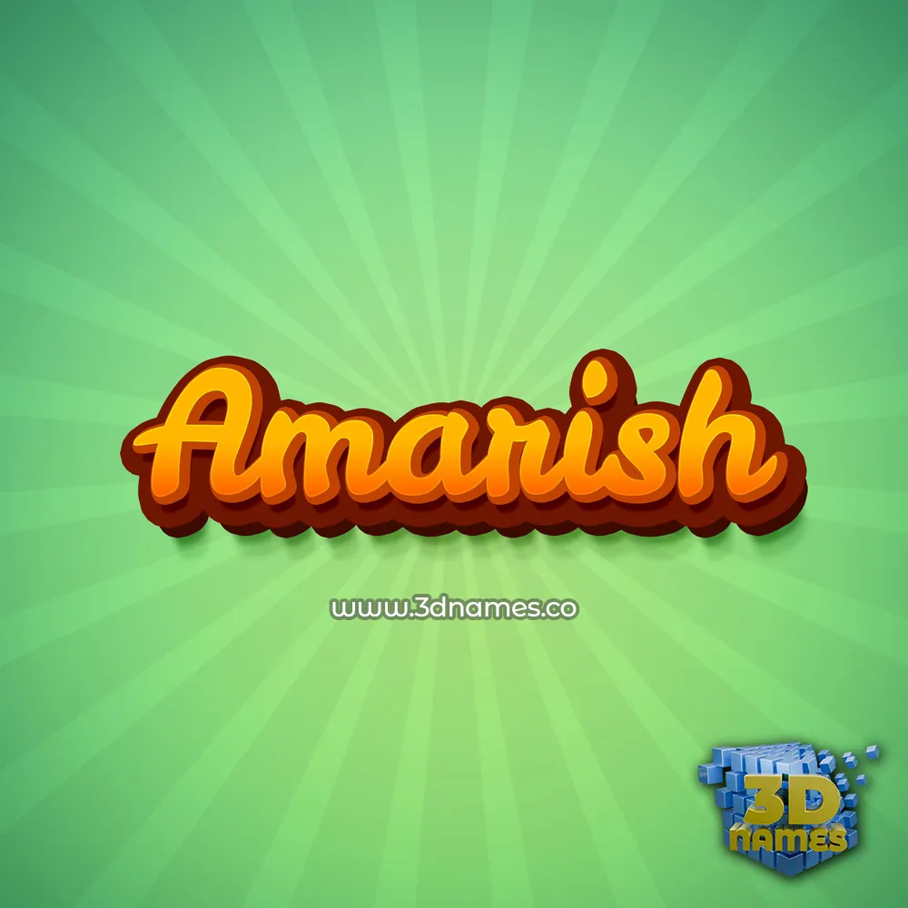 amarish in Green Rays style - 3D name wallpaper