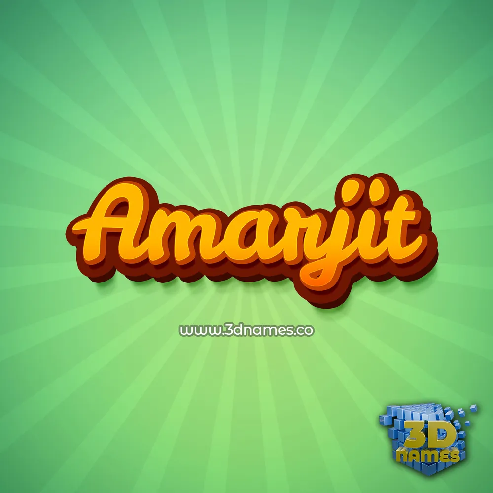 amarjit in Green Rays style - 3D name wallpaper