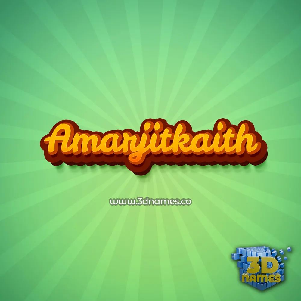 amarjitkaith in Green Rays style - 3D name wallpaper