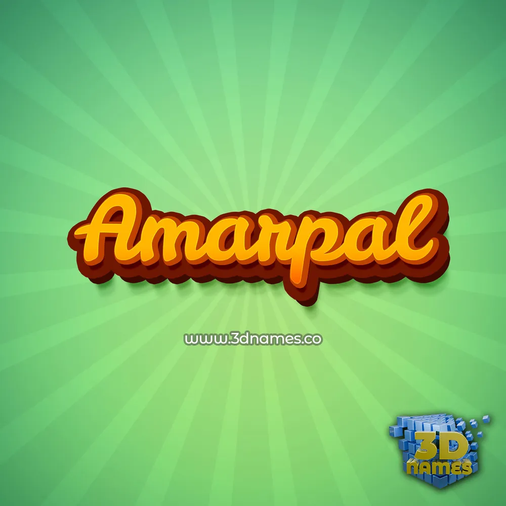 amarpal in Green Rays style - 3D name wallpaper