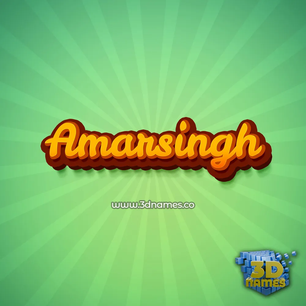 amarsingh in Green Rays style - 3D name wallpaper