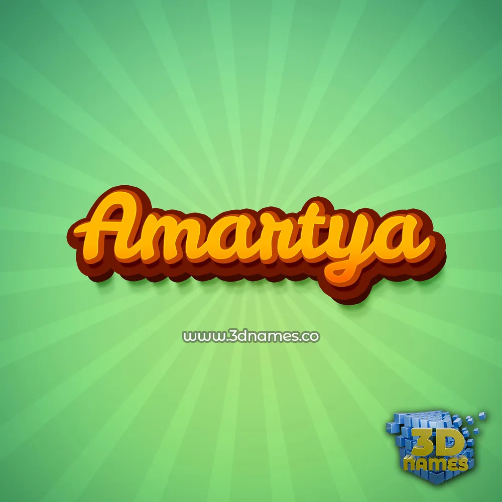 amartya in Green Rays style - 3D name wallpaper