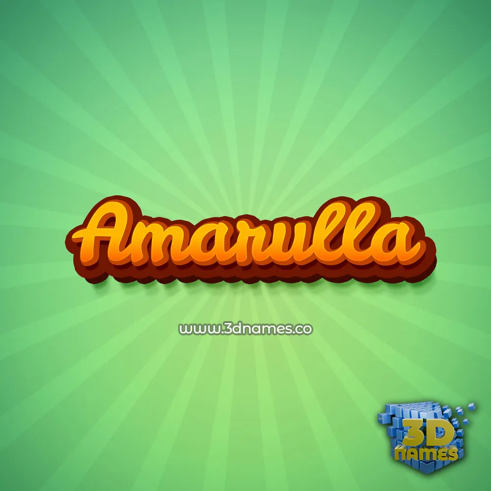 amarulla in Green Rays style - 3D name wallpaper