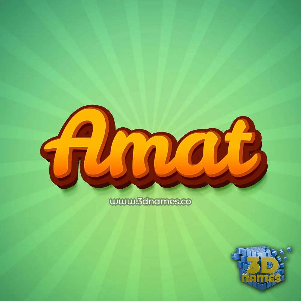 amat in Green Rays style - 3D name wallpaper