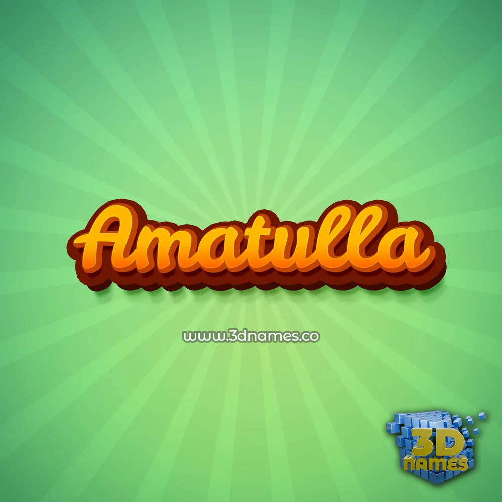 amatulla in Green Rays style - 3D name wallpaper