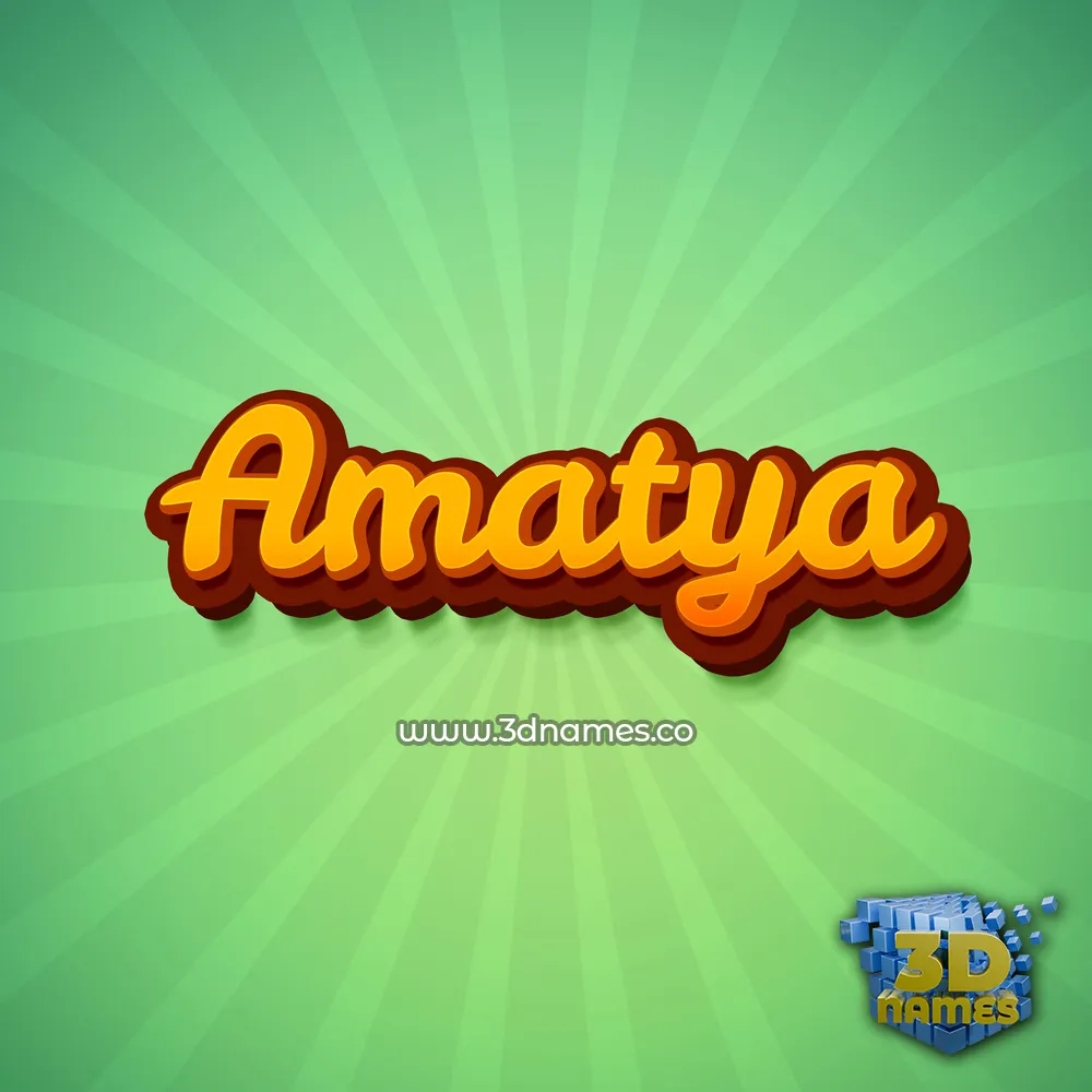 amatya in Green Rays style - 3D name wallpaper