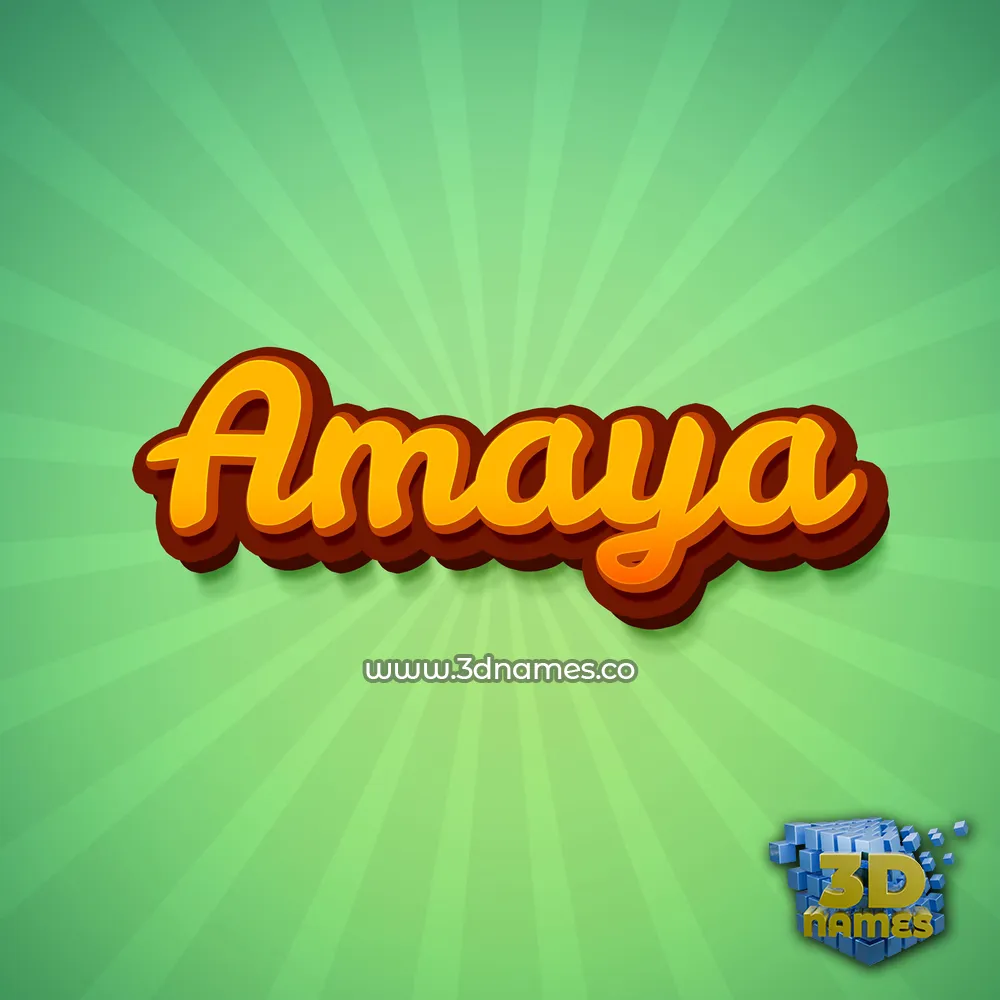 amaya in Green Rays style - 3D name wallpaper