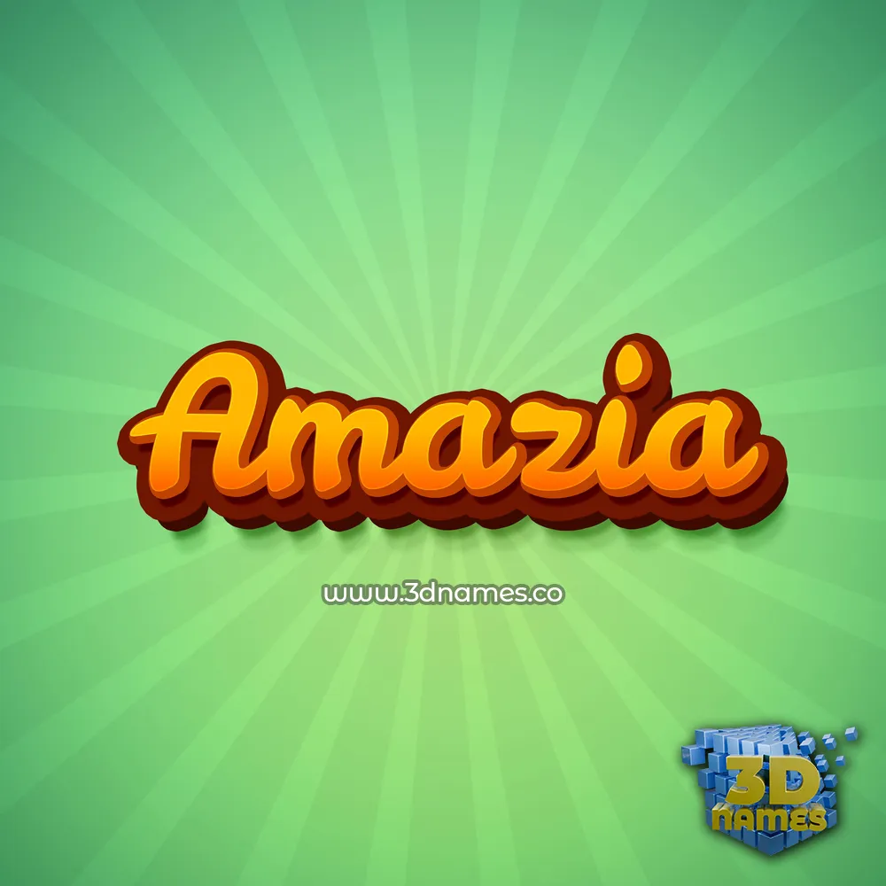 amazia in Green Rays style - 3D name wallpaper