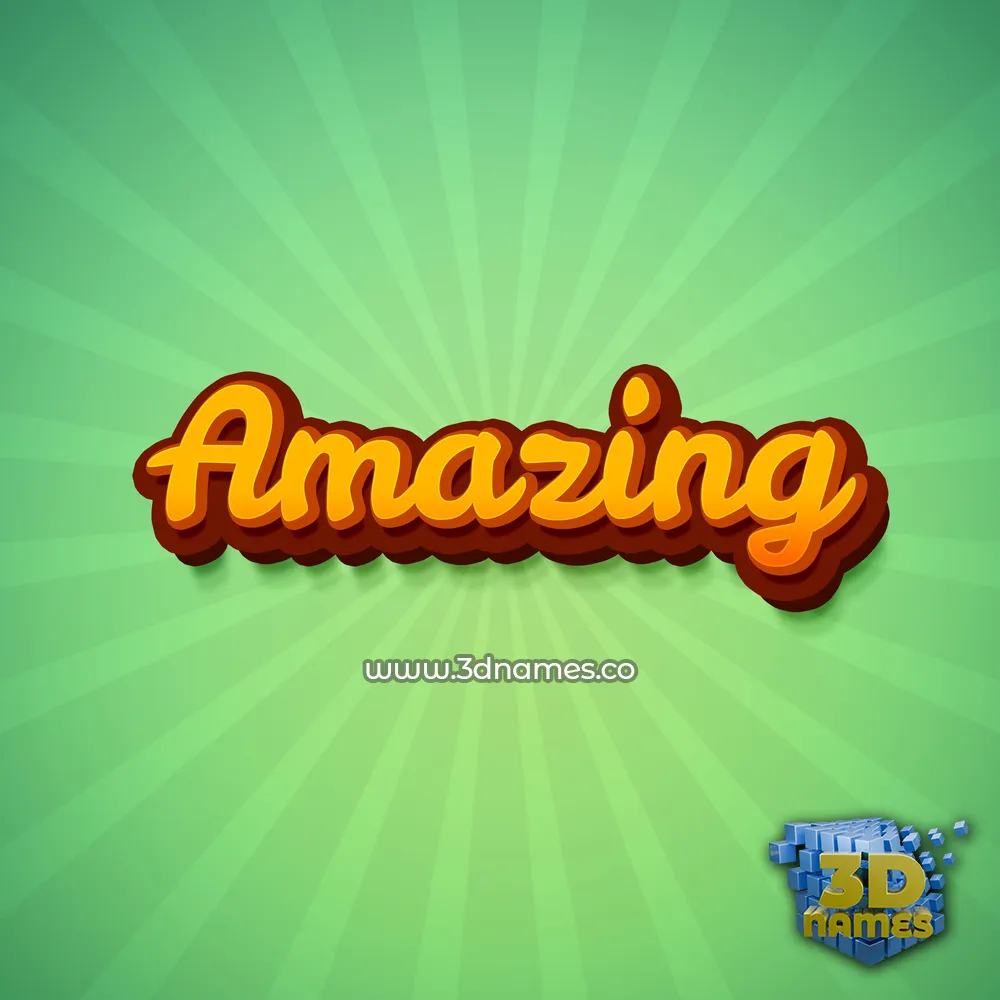 amazing in Green Rays style - 3D name wallpaper