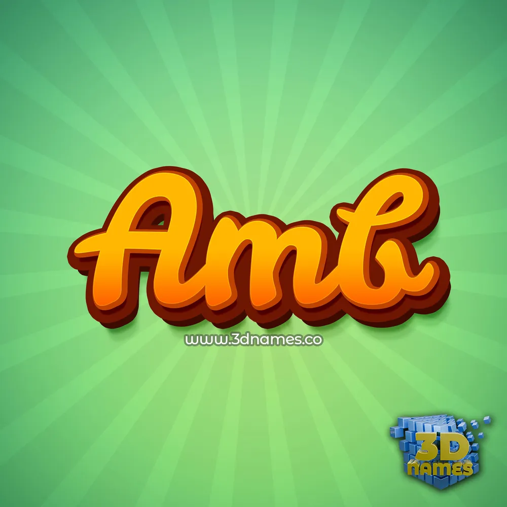 amb in Green Rays style - 3D name wallpaper