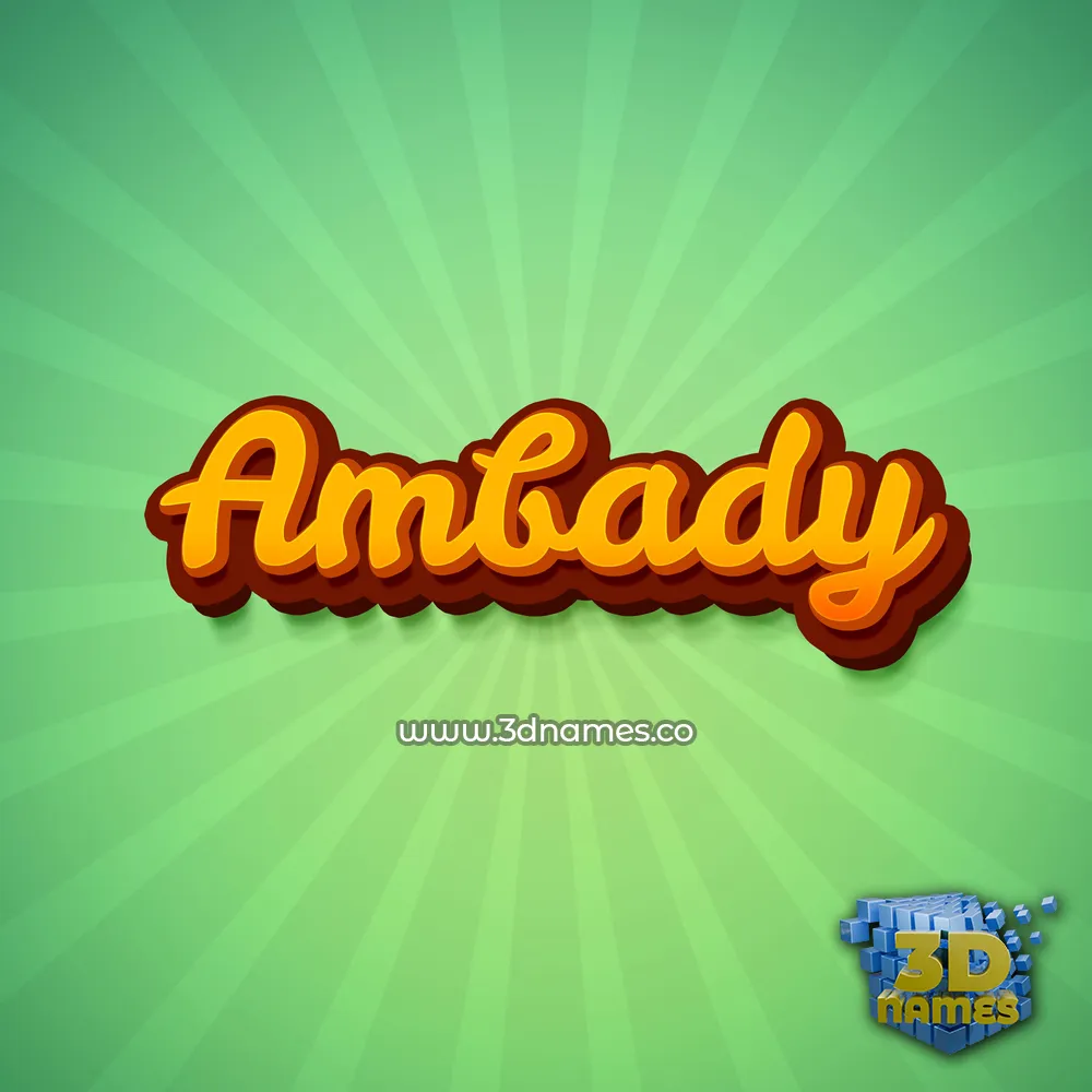 ambady in Green Rays style - 3D name wallpaper