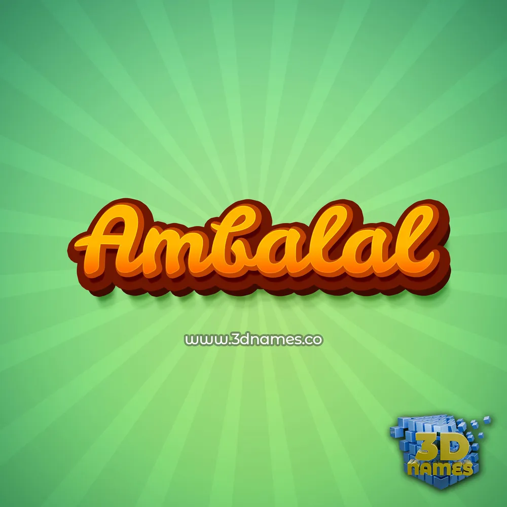 ambalal in Green Rays style - 3D name wallpaper