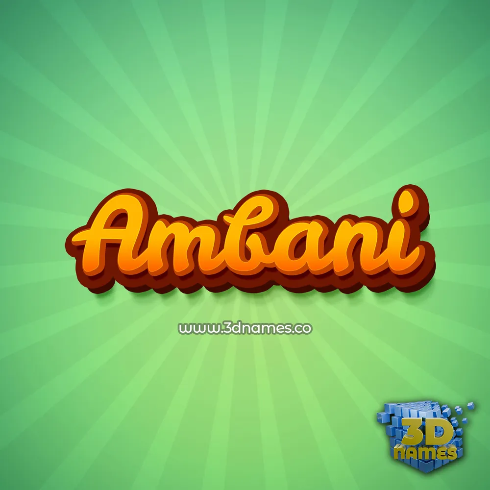 ambani in Green Rays style - 3D name wallpaper