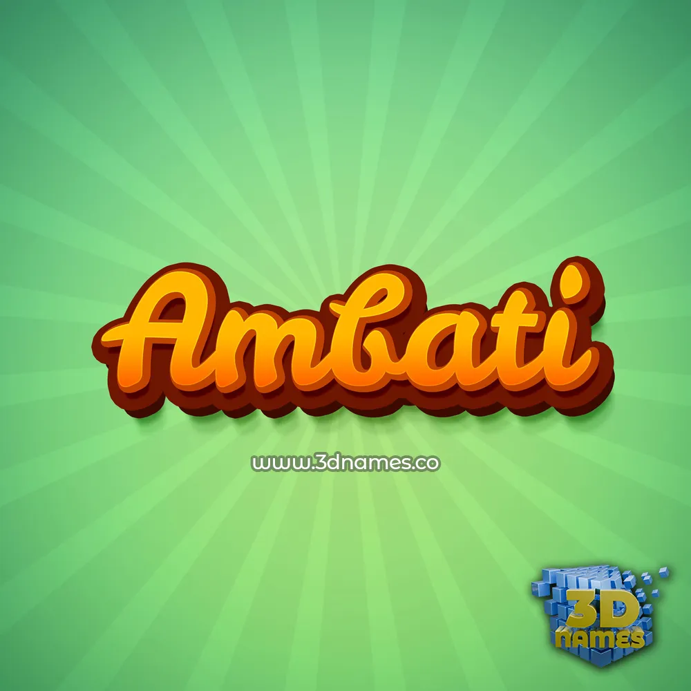 ambati in Green Rays style - 3D name wallpaper