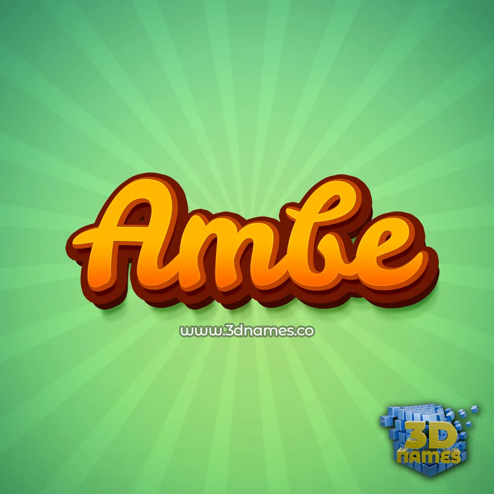 ambe in Green Rays style - 3D name wallpaper